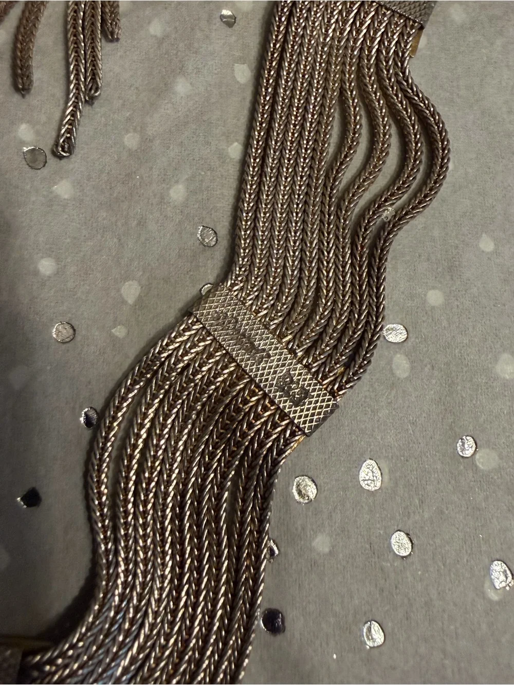 VTG TMC 925 Sterling Vermeil Enamel Multi Strand Necklace Earring Set